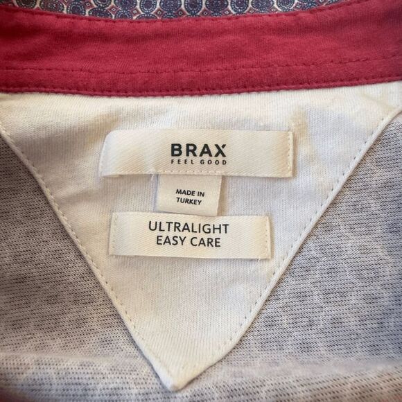 BRAX Men's Ultralight Easy Care Pico Short Sleeve Polo Shirt Purple Large - Picture 3 of 7